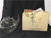 Crystal whale planter.