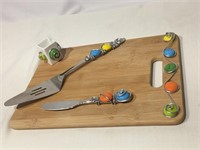 Colorful cutting board.