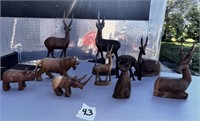 (10) WOODEN ANIMALS