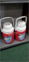 2 Coleman 1/3 gallon drink coolers