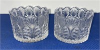 Pair of Cut Crystal Bowl / Candy Dish with