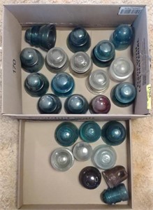 Glass & Ceramic Insulators, Varying Sizes