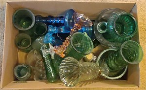 Colored Glassware, Tallest Green Glass Vase 9"