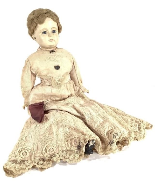 SFBJ Style Composite Doll w Stuffed Body 22"