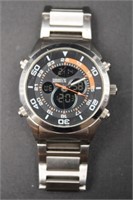 MENS ROOTS STAINLESS STEEL WATCH
