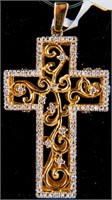 Jewelry 14kt Yellow Gold Diamond Cross Pendant