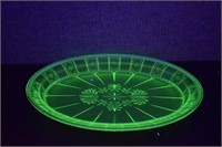 Jeannette Doric Uranium Glass Serving Tray