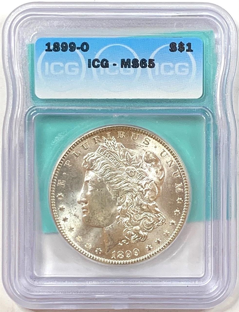 1899-O Morgan Silver Dollar ICG MS-65