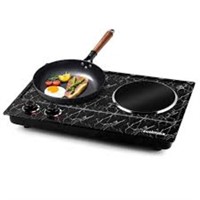 Cusimax 1800W Infrared Double Burner Electric Hot