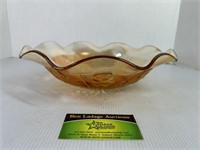 Carnival Glass Flower Design Bowl