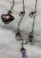 (2) Sterling Silver Necklaces - Prismatic
