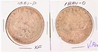 Coin 2 Morgan Silver Dollars 1881-P & 1881-O