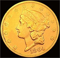 1864-S $20 Gold Double Eagle