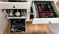 Contents of Kitchen Island Cabinet- Utensils, Pot+