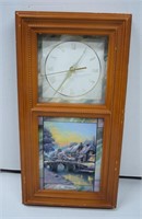 Vintage Winter Scene Battery Operated Wall Clock