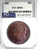1896 Morgan PCI MS65+ Purple Toning