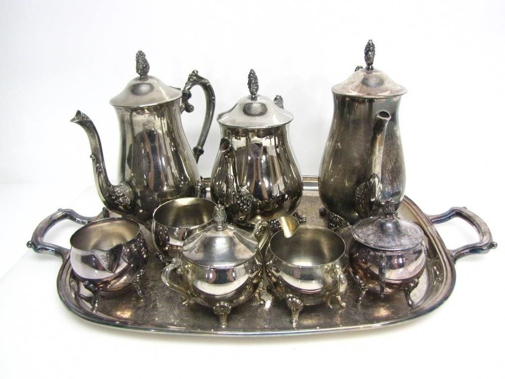 ASSORTED SILVERPLATE TEA SERVEWARE