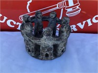 Ring of 7 People Pottery Candle Holder