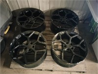 4 Black Coated Car Rims