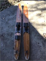 Vintage Dick Pope Jr Wooden Skis