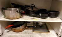 GROUP OF POTS AND PANS, T FAL, MISC