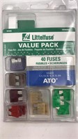 New 40pc Blade Fuse Pack By Littelfuse