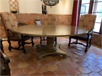 Large solid wood pedestal dining room table