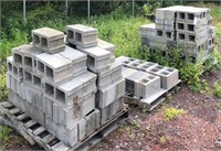 (3) pallets of cinder blocks, some used,