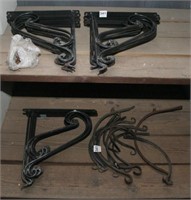 (22) black ornate wrought iron plant hanger