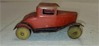 Vintage Red & Black Metal Toy Car
