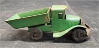 Vintage green metal toy truck