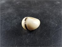 Old 14kt gold and ivory ring size 5