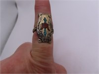 sz6.75 vintage Pawn Look Ring w/ Stone Front
