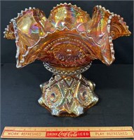 SUBSTANTIAL MARIGOLD CARNIVAL GLASS CENTRE DISH