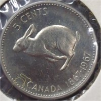 Proof Centennial 1967 Canadian nickel