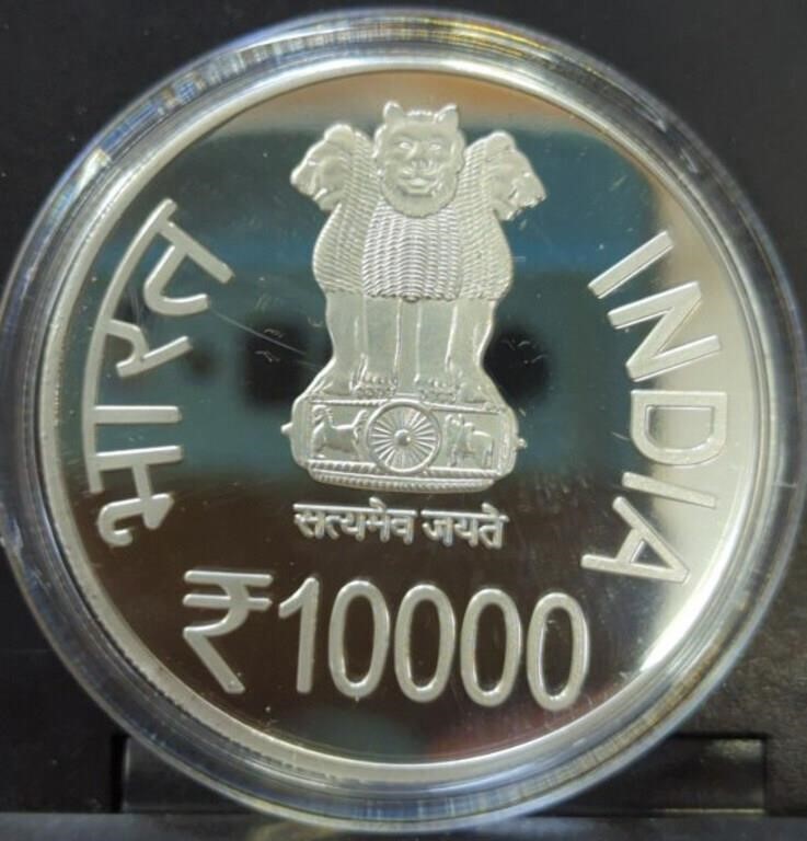 2011 proof India 10000 coin