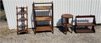 Wooden Shelves & Plant Stand
