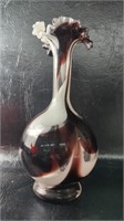 Mid Century Lavorato A Mano Design Glass Vase