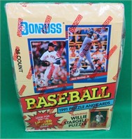 Sealed 1991 Donruss Baseball 36 Pack Wax Box