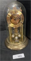 Elgin Brass Skeleton Mantle Clock.