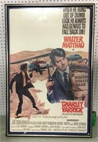 Vtg. "Charles Warrick" framed movie poster 25x38"