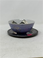 Decorative Bowl and Plate with Rocks