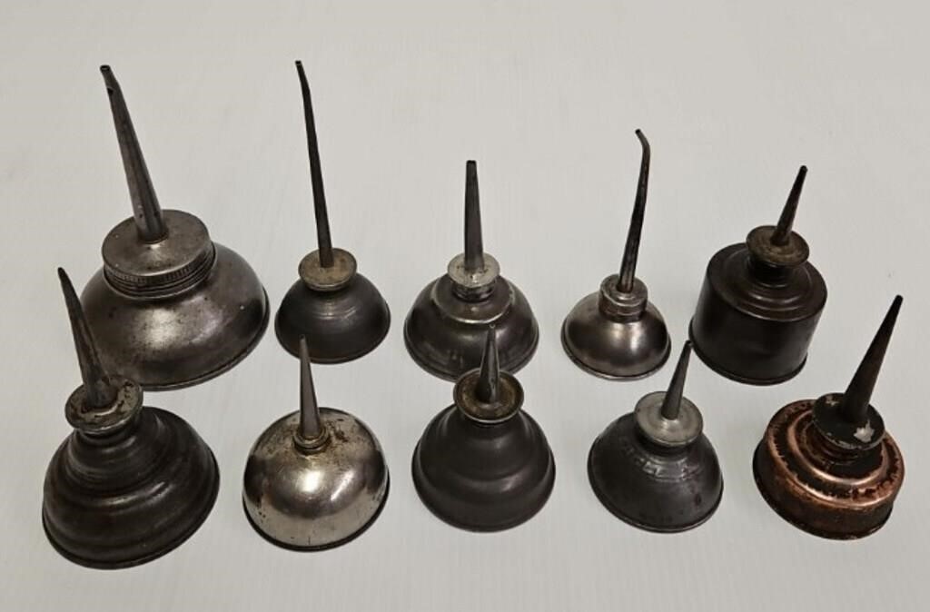 (10) Small Antique Oil Cans