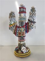 Custom Bejeweled Cactus Statue 18in X 10in