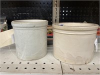 Macomb Pottery Jar & Small Crock