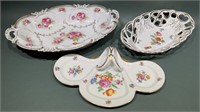 3 HAND PAINTED SERVING DISHES