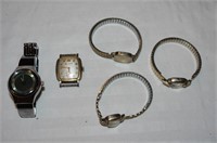 5 Watches- (1) Fossil & 3 Elgin (1 is missing