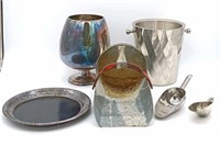 Silverplate Ice Bucket, Scoops, & Collectibles