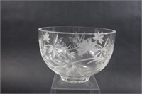 Contemporary Style Crystal & Frosted Etched Bowl