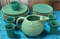 353 - BAUER POTTERY PITCHER & DISHWARE (H43)